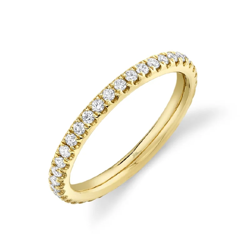 antique ladies ring-14k Yellow Gold Diamond 2.4mm Eternity Band