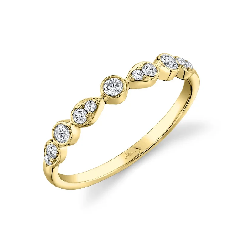 casual ladies ring-14K Yellow Gold Stackable Diamond Ring