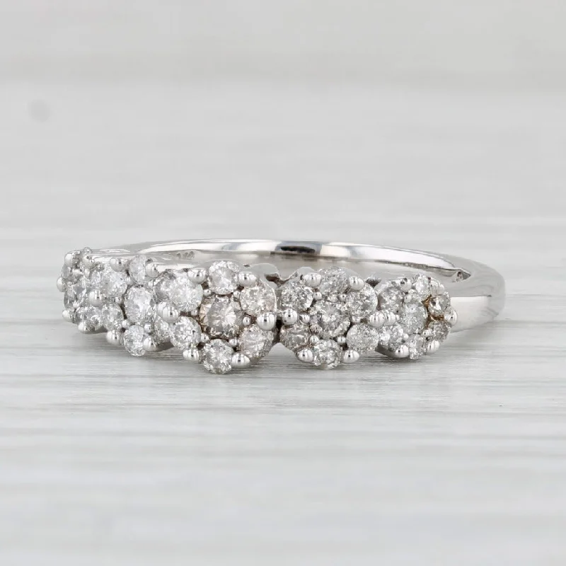 unique cut engagement ring-0.36ctw Tiered Diamond Ring 14k White Gold Sz 6 Stackable Anniversary Engagement