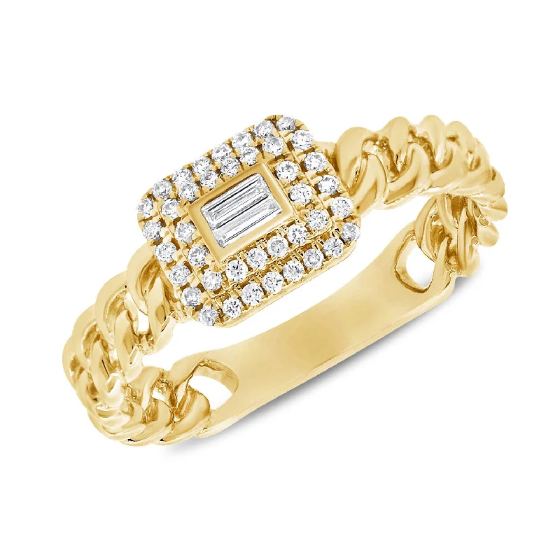 antique ladies ring-14K Yellow Gold Diamond Top Link Ring