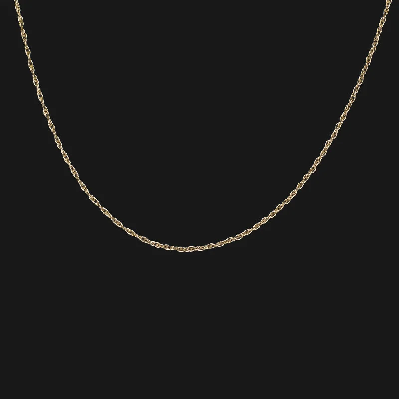 trendy ladies necklace-14k YELLOW GOLD BRAIDED CHAIN 15.5 INCH 1mm NECKLACE CLASSIC TWIST MENS LADIES