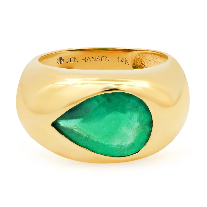 exquisite ladies ring-FIT FOR A QUEEN EMERALD RING, 14kt GOLD