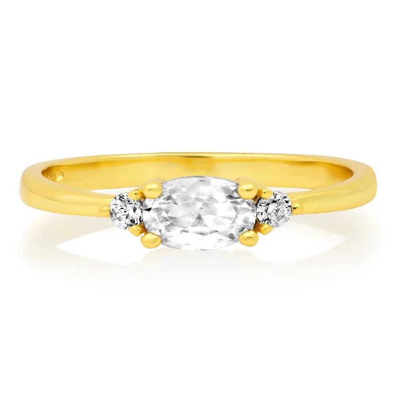 statement cocktail ladies ring-OVAL RING, GOLD