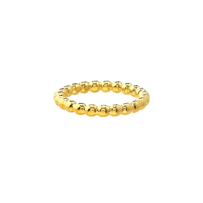 delicate gold ladies ring-14K Yellow Gold Beaded Band