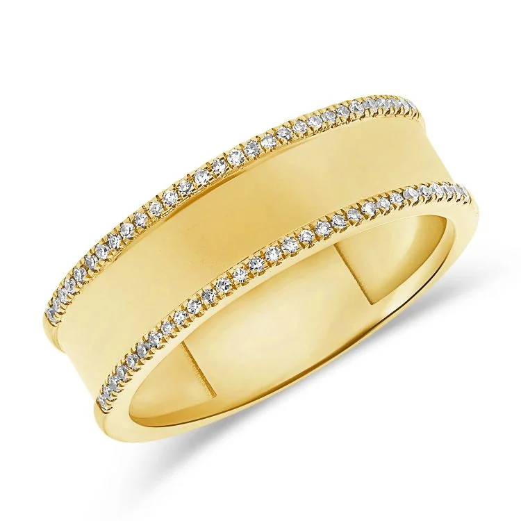 anniversary ladies ring-14K Yellow Gold Diamond Border Ring