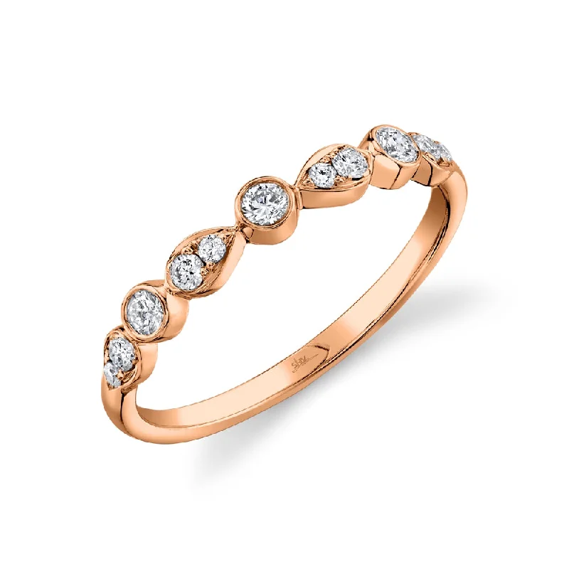 designer ladies ring-14K Rose Gold Stackable Diamond Ring