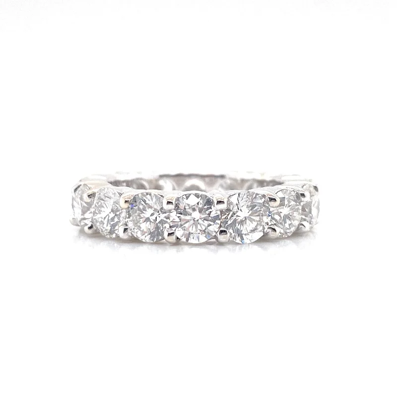 celestial-inspired ladies ring-18K White Gold Round Diamond Eternity Band