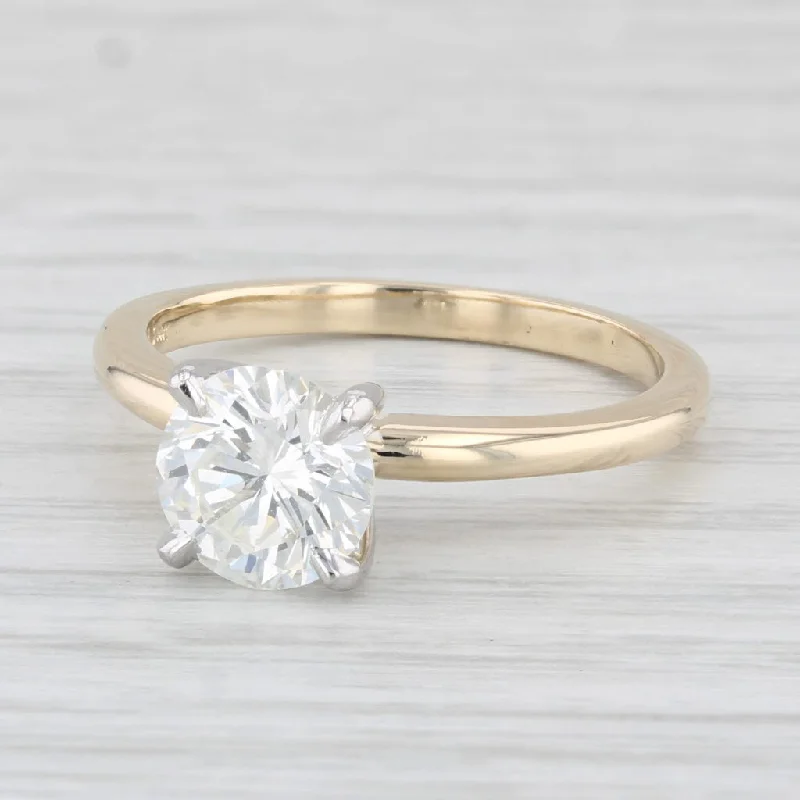 platinum vintage engagement ring-New 1.51ct VS2 Round Diamond Solitaire Engagement Ring 14k Gold Size 7.25 GIA