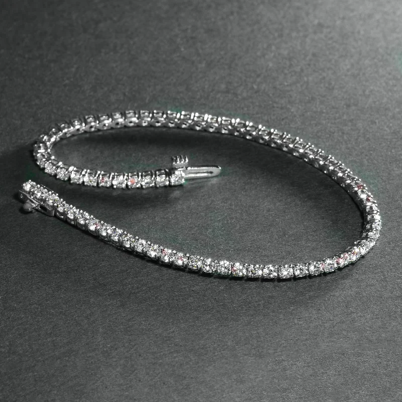 minimalist ladies bracelet-Three Carat Diamond Line Bracelet