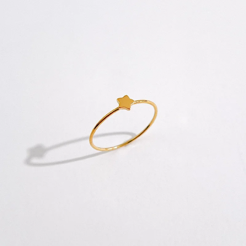 simple ladies ring-Dainty Star Ring in Gold