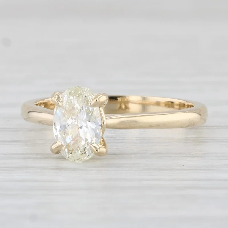 classic wedding band set-New 1ct Round Diamond Solitaire Engagement Ring 14k Yellow Gold 6.75 GIA