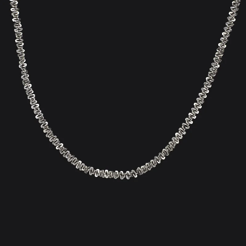 elegant ladies necklace-14k WHITE GOLD CHAIN NECKLACE 22 INCH LONG GARLAND SOLID MENS SIMPLE EVERYDAY