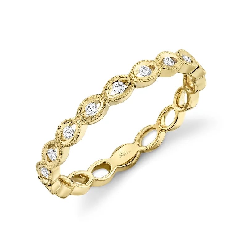 adjustable ladies ring-14K Yellow Gold Stackable Diamond Ring