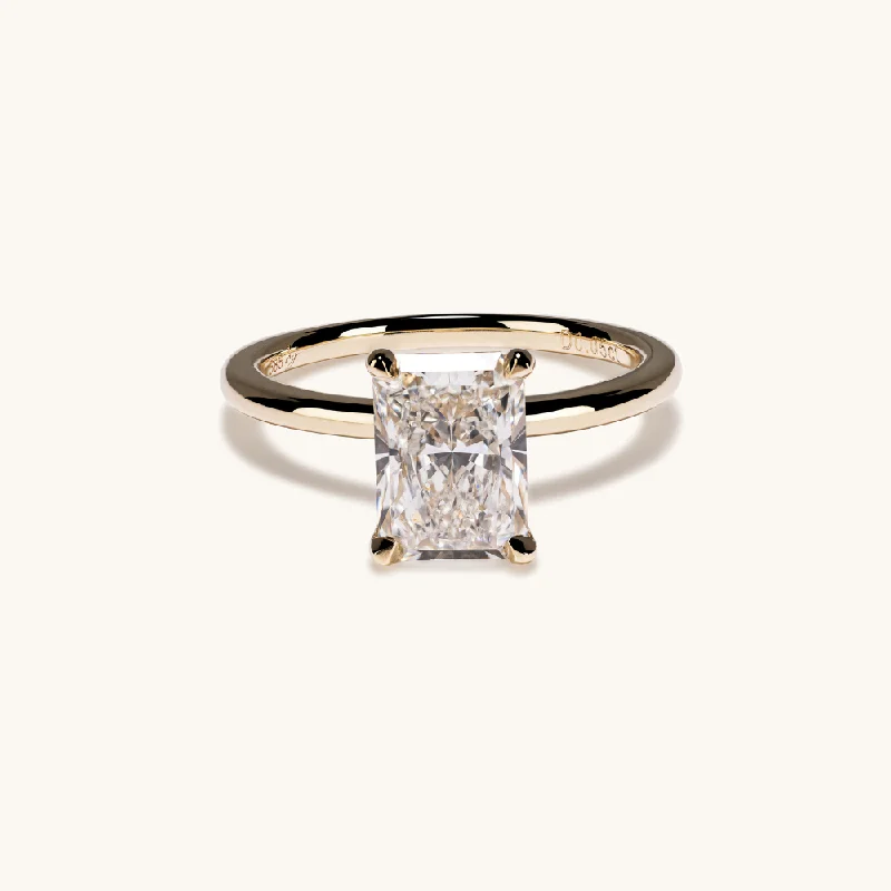 adjustable engagement ring-1.78 Radiant Lab Diamond Engagement Ring with Hidden Halo