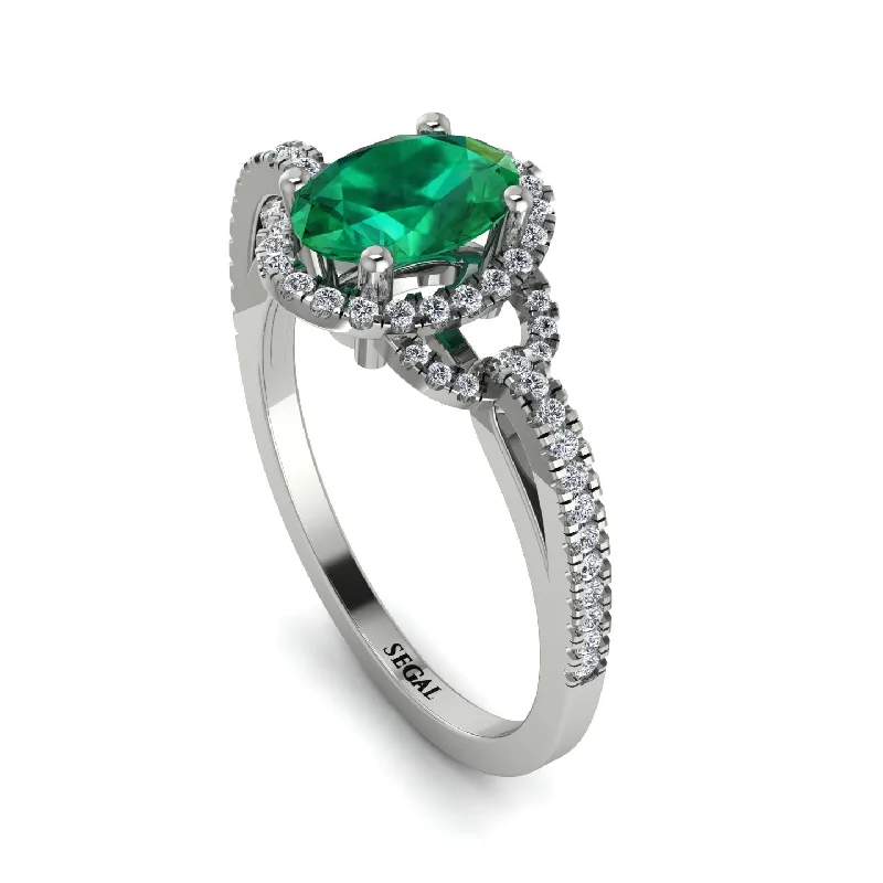 celestial-themed engagement ring-Timeless Beauty Oval Emerald Engagement Ring - Judy No. 6