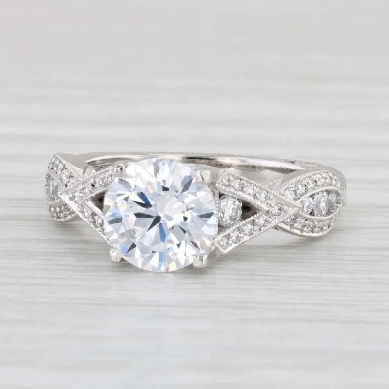 budget-friendly engagement ring-New Engagement Ring Semi Mount Diamond 18k White Gold Certificate Sz 6.5 Tacori