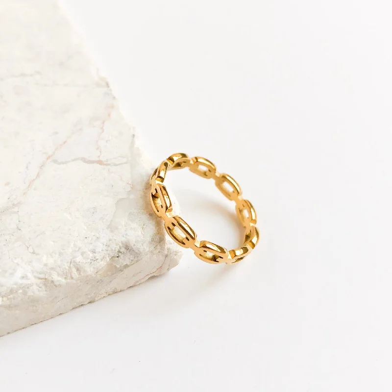 handcrafted ladies ring-Layla Ring in Gold