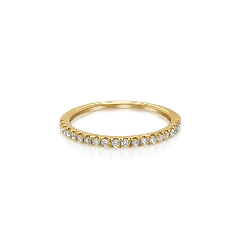 diamond ladies ring-0.20 Carat Natural Diamond Halfway Band in 14K Yellow Gold