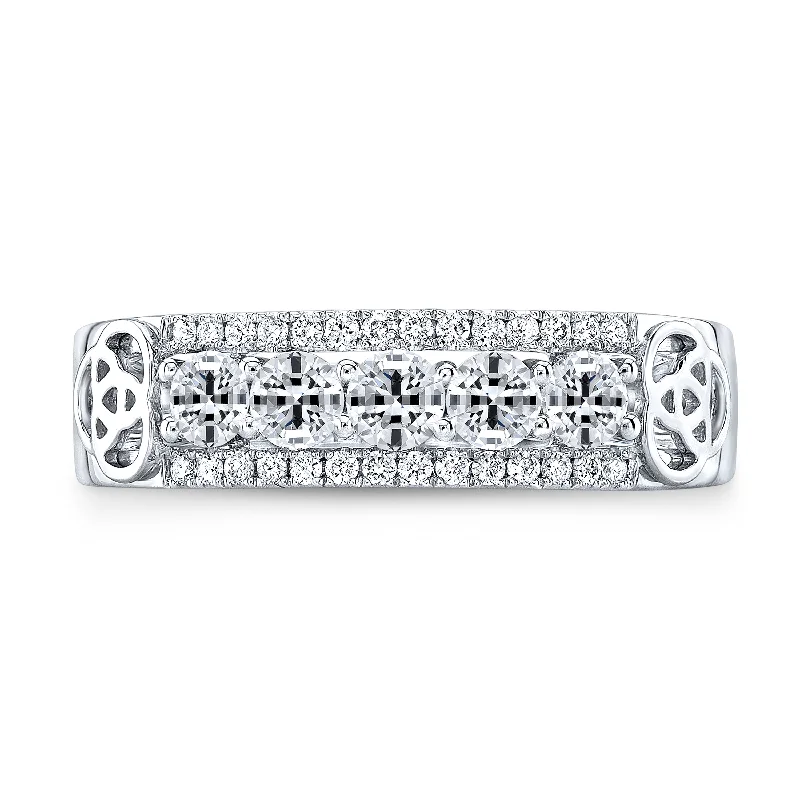 luxury ladies ring-14K White Gold Diamond Band