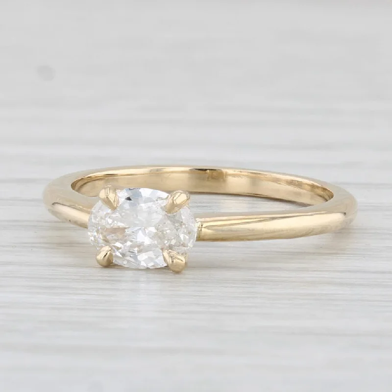 rose gold engagement ring-New 0.66ct Oval Diamond Solitaire Engagement Ring 14k Yellow Gold Size 7