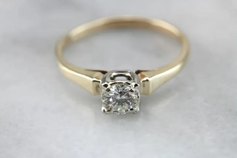 minimalist oval engagement ring-Stylish Simplicity: Retro Era Diamond Engagement Ring