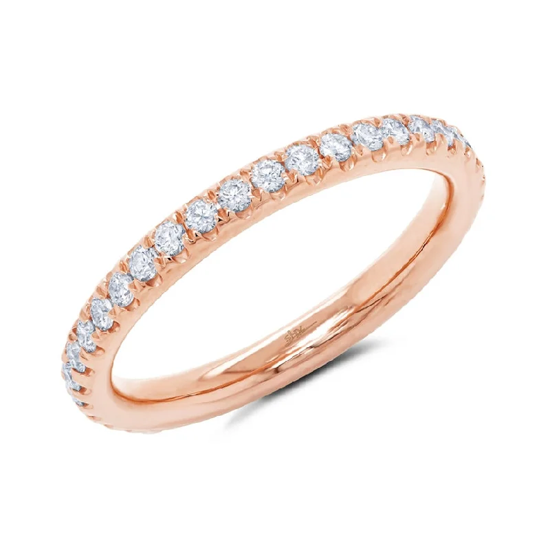 adjustable gold ladies ring-14K Rose Gold Diamond 2.4mm Eternity Band