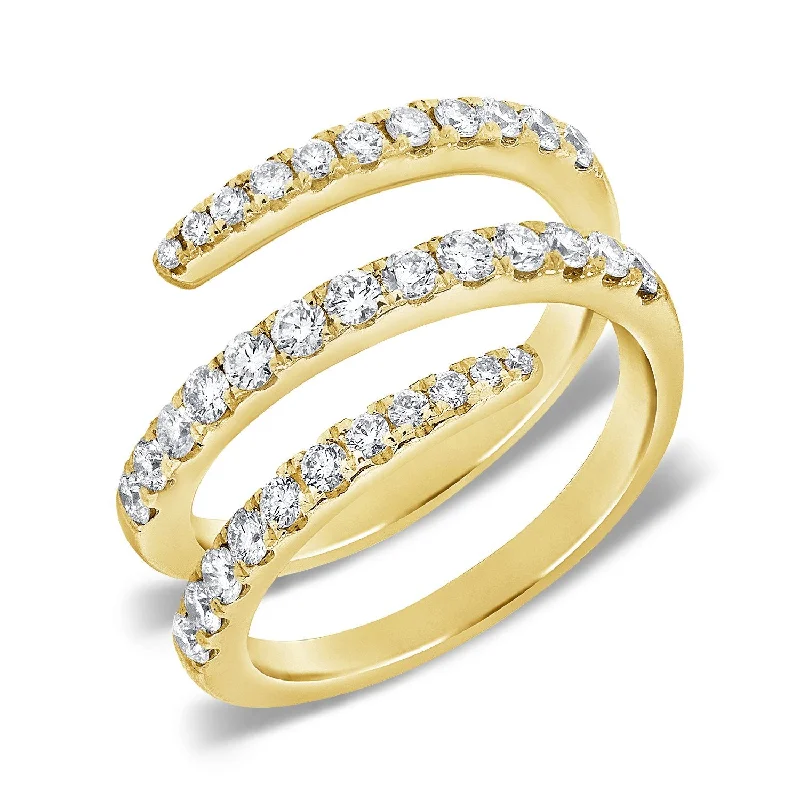 diamond ladies ring-14K Yellow Gold Diamond Swirl Ring