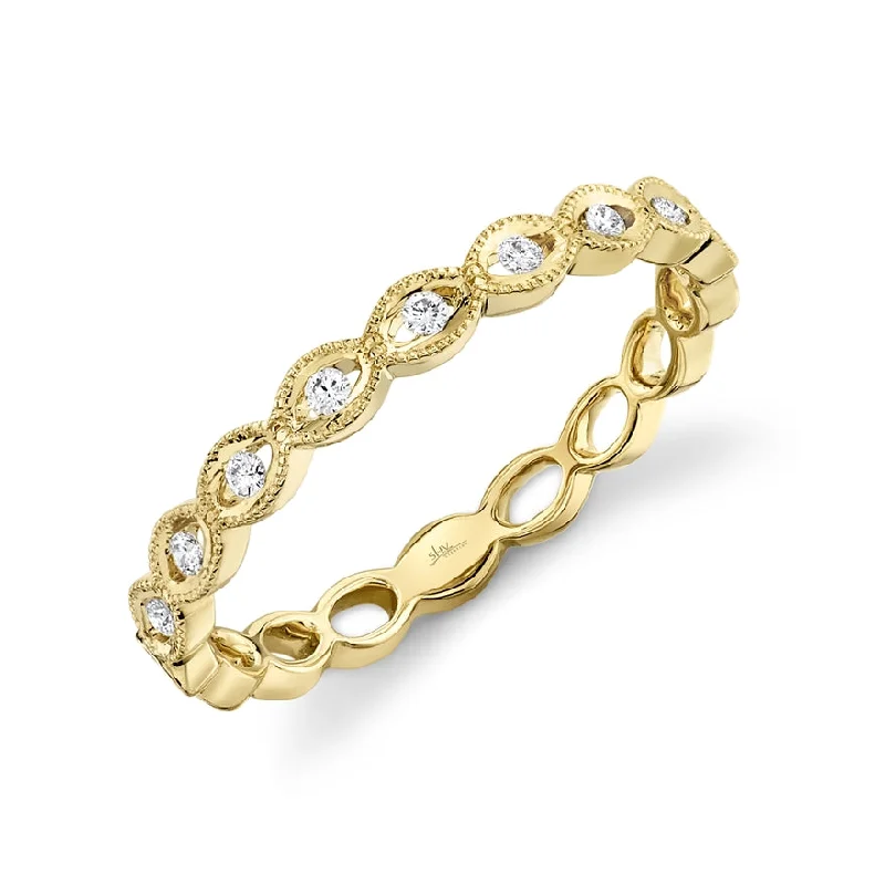 birthstone ladies ring-14K Yellow Gold Stackable Diamond Ring