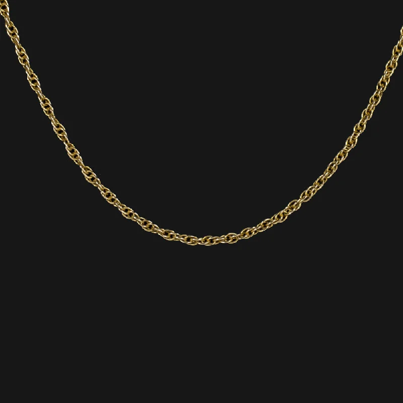 dainty ladies necklace-SOLID 14K YELLOW GOLD 19in DOUBLE CABLE CHAIN 1mm CLASSIC LADIES NECKLACE THIN