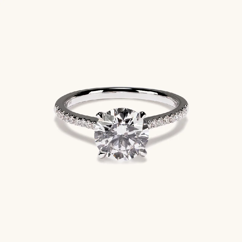 crystal solitaire engagement ring-1.71 Round Lab Diamond Engagement Ring