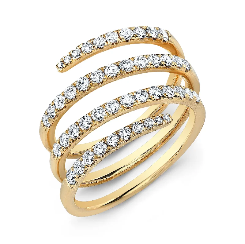 elegant ladies ring-14K Yellow Gold Diamond Swirl Ring