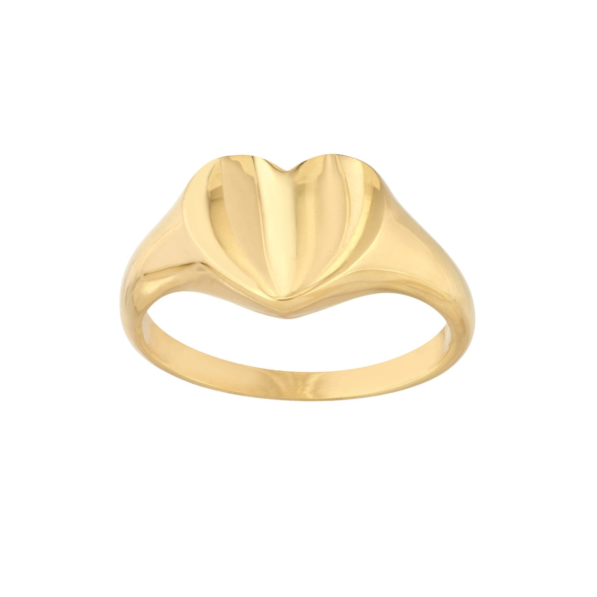 mother’s ring for ladies-14K Yellow Gold Mini Heart Signet Ring