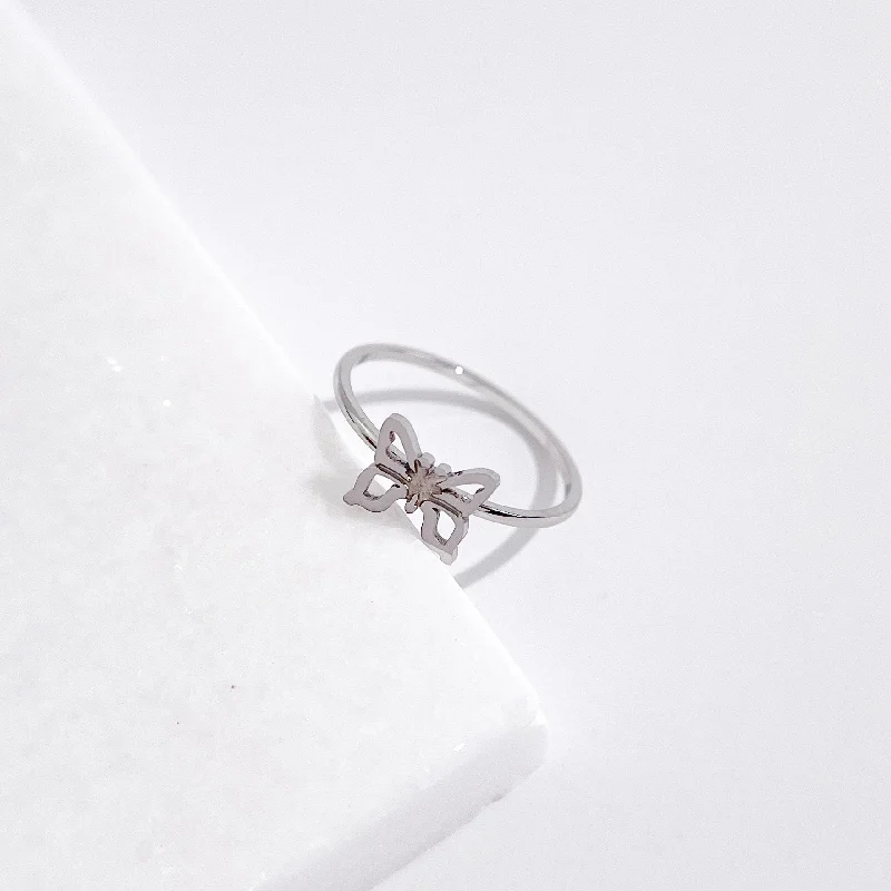 luxury ladies ring-Butterfly Silver Ring