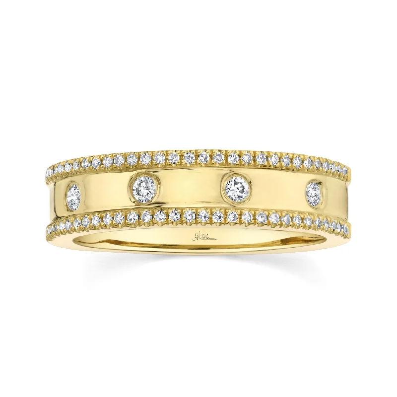 luxury diamond ladies ring-14K Yellow Gold Polished Diamond Ring