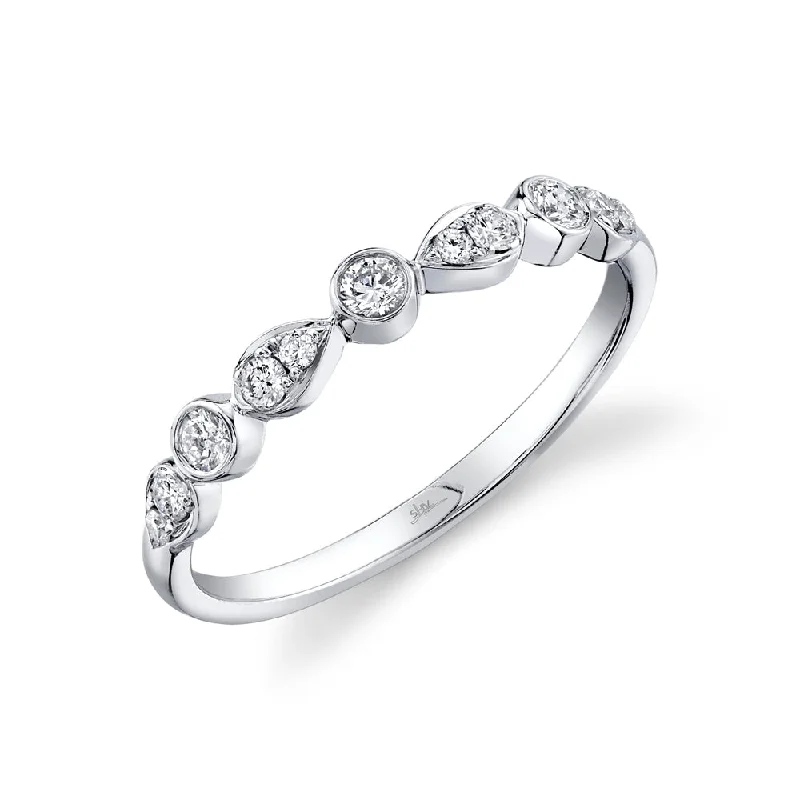 minimalist ladies ring-14K White Gold Stackable Diamond Ring