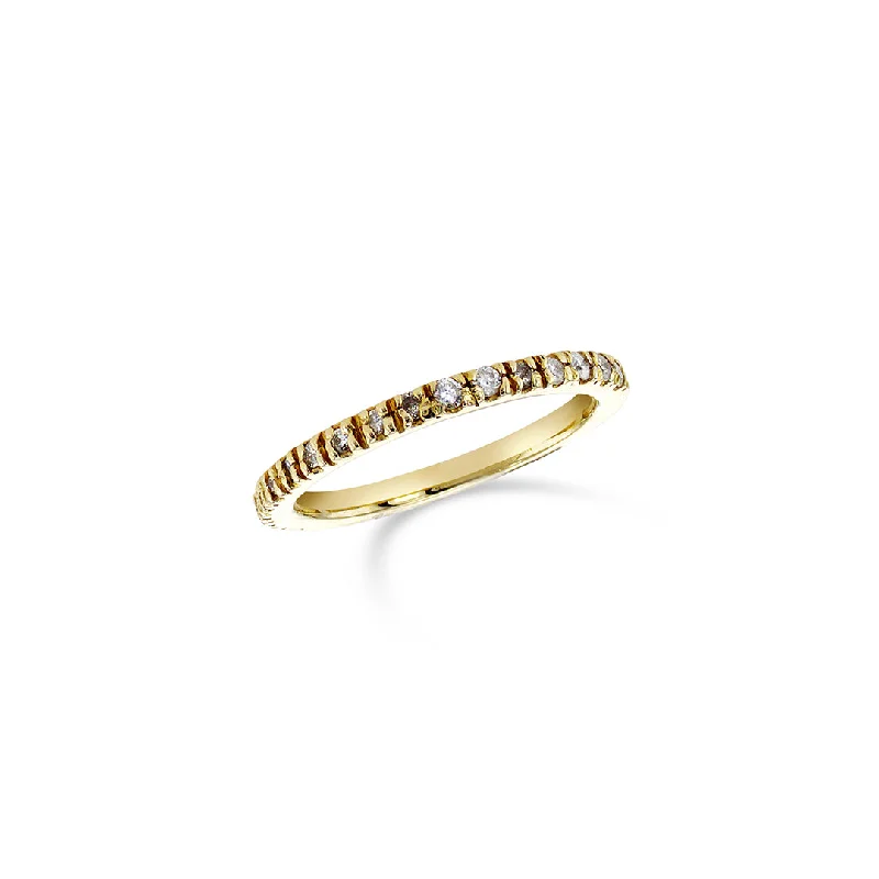 baguette cut ladies ring-0.30 CT Round Diamond 14K Yellow Gold Band