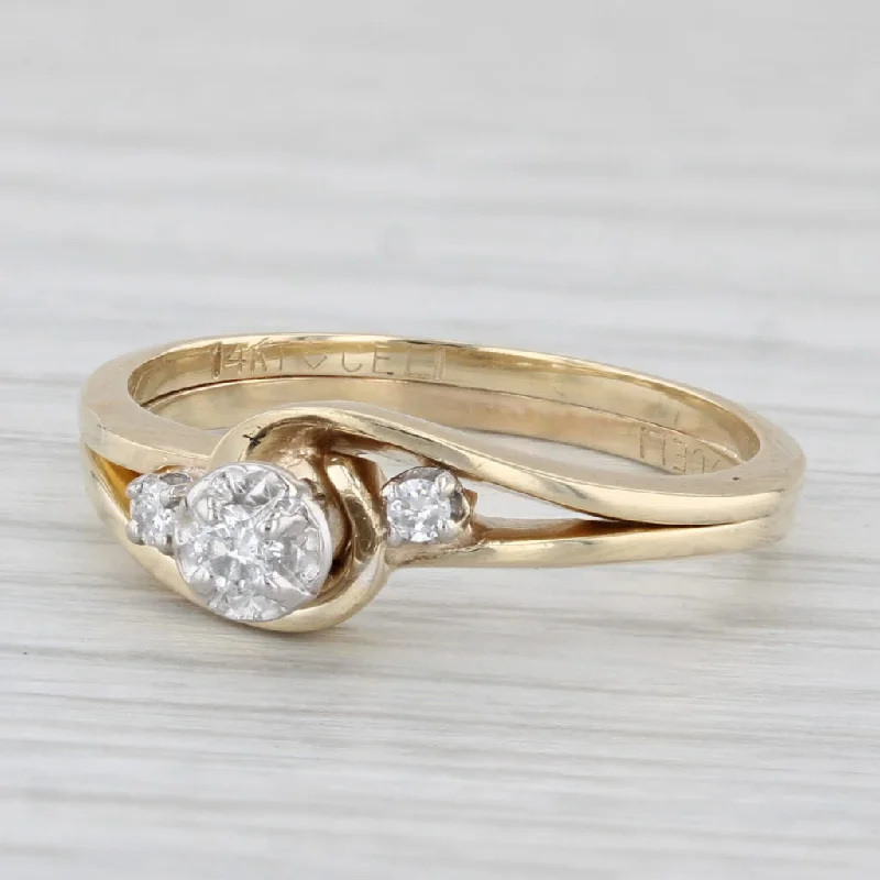 princess halo engagement ring-Diamond Engagement Ring 14k Yellow Gold Size 5.75