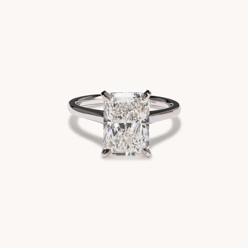 stackable engagement ring-4.03 Radiant Lab Diamond Engagement Ring