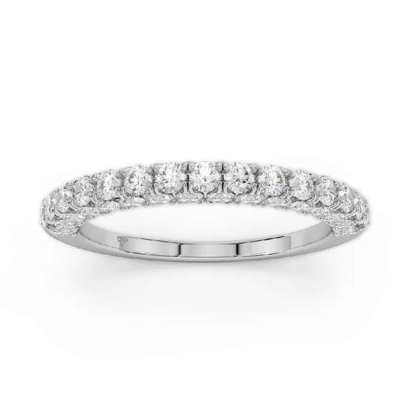 oval cut ladies ring-18K White Gold 1.42Ct Round Diamond Seamless Collection