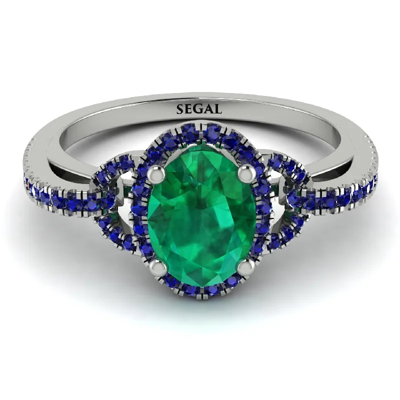 budget-friendly engagement ring-Timeless Beauty Oval Emerald Engagement Ring - Judy No. 66