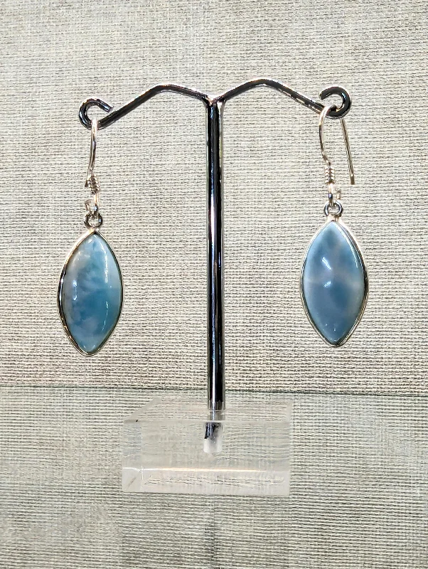 simple drop earrings-Larimar Marquise Earrings