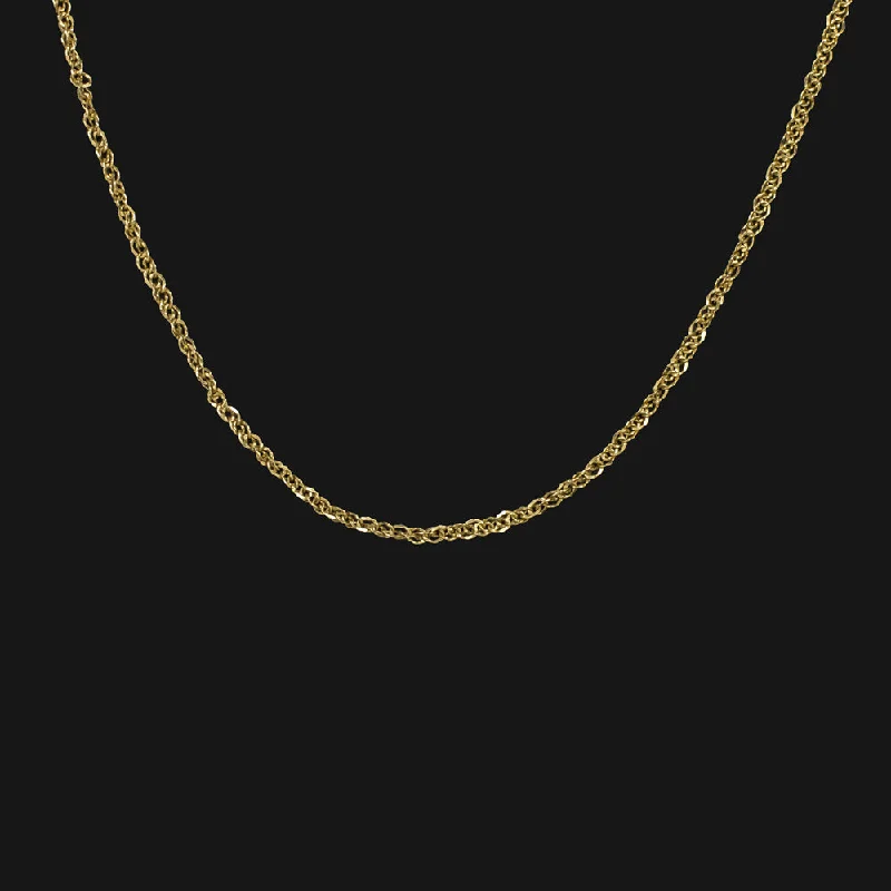 trendy ladies necklace-SOLID 14K YELLOW GOLD 20 INCH CABLE CHAIN 1mm DAINTY CLASSIC LADIES NECKLACE