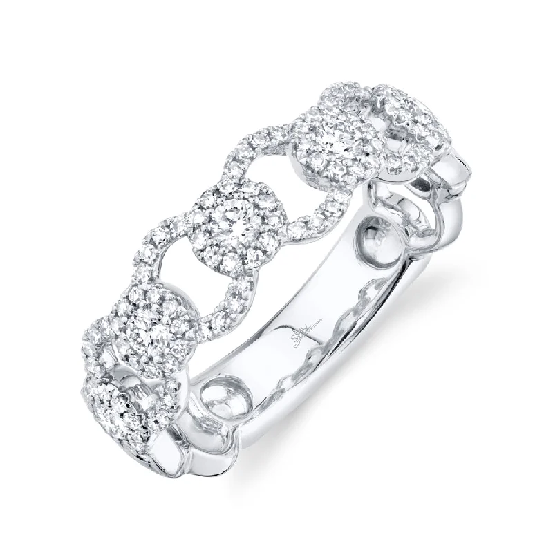 artistic ladies ring-14K White Gold Diamond Halo Ring