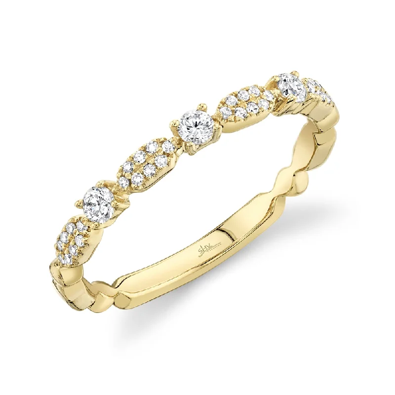 stackable ladies ring-14K Yellow Gold Diamond Stackable Ring