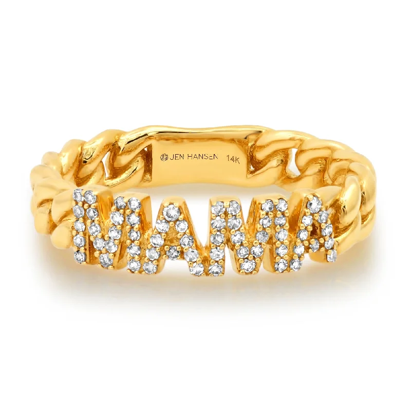 bold statement ladies ring-MAMA DIAMOND RING, 14kt GOLD