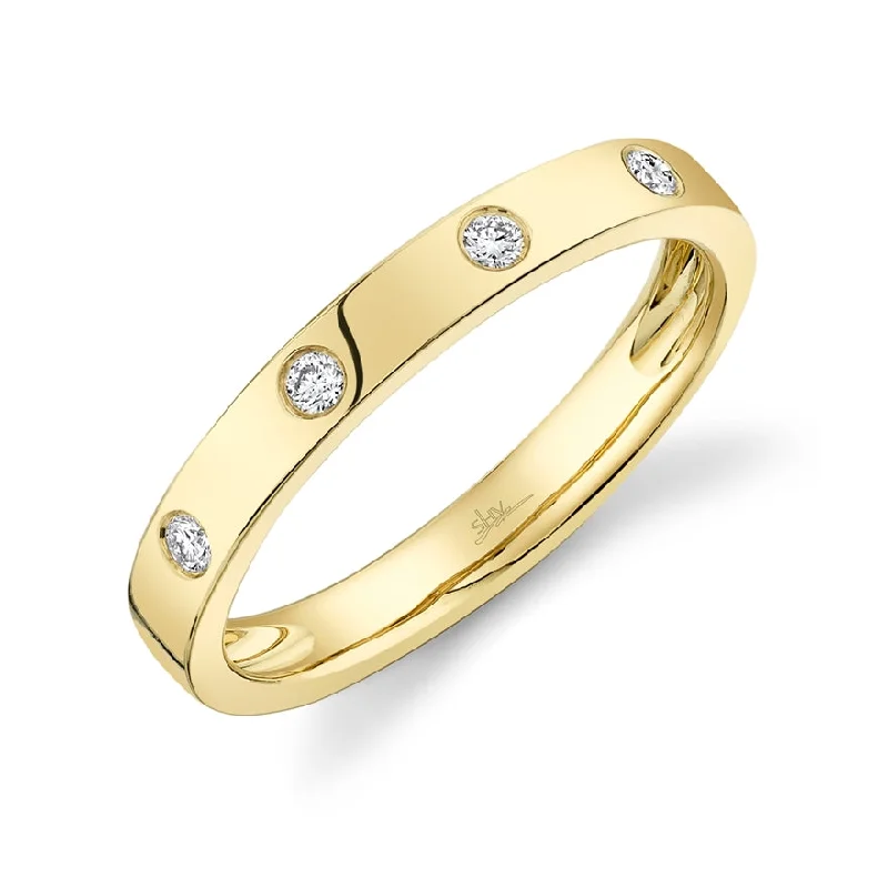 classic solitaire ladies ring-14K Yellow Gold Diamond High Polish Band