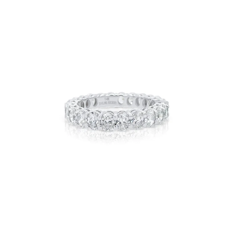 luxury gemstone ladies ring-2.82 Carat Lab Grown Diamond Eternity Band in 14K White Gold