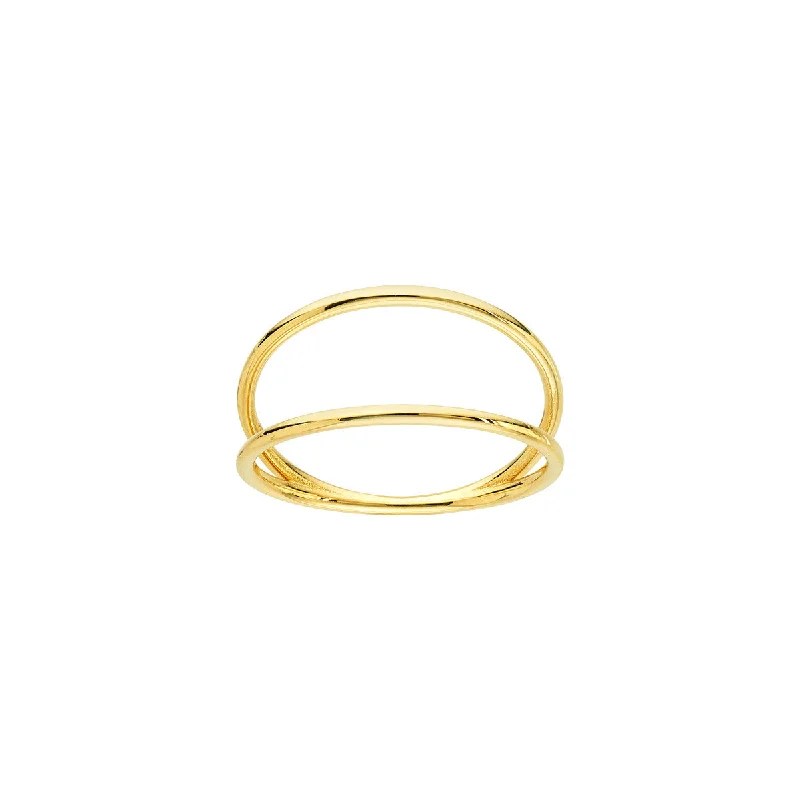 small ladies ring-14K Yellow Gold Double Row Ring