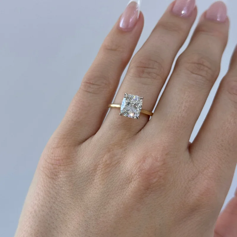 moon and star engagement ring-3.01 Carat Lab Cushion Engagement Ring | Engagement Ring Wednesday