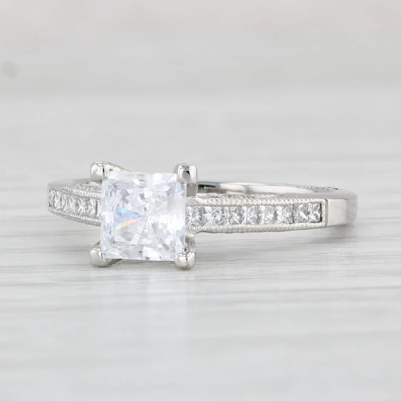 unique gemstone engagement ring-New Tacori 0.39ctw Princess Diamond Engagement Ring Platinum Size 6.5